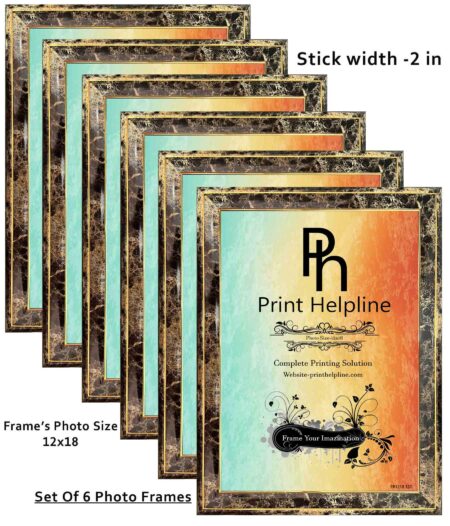 Wood Wall Photo Frame (Black and Golden Photo(s), 12X18 INCH)