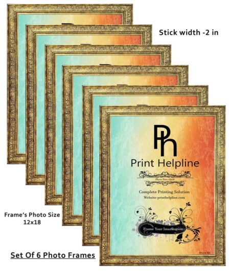 Wood Wall Photo Frame (Golden Photo(s), 12X18 INCH)